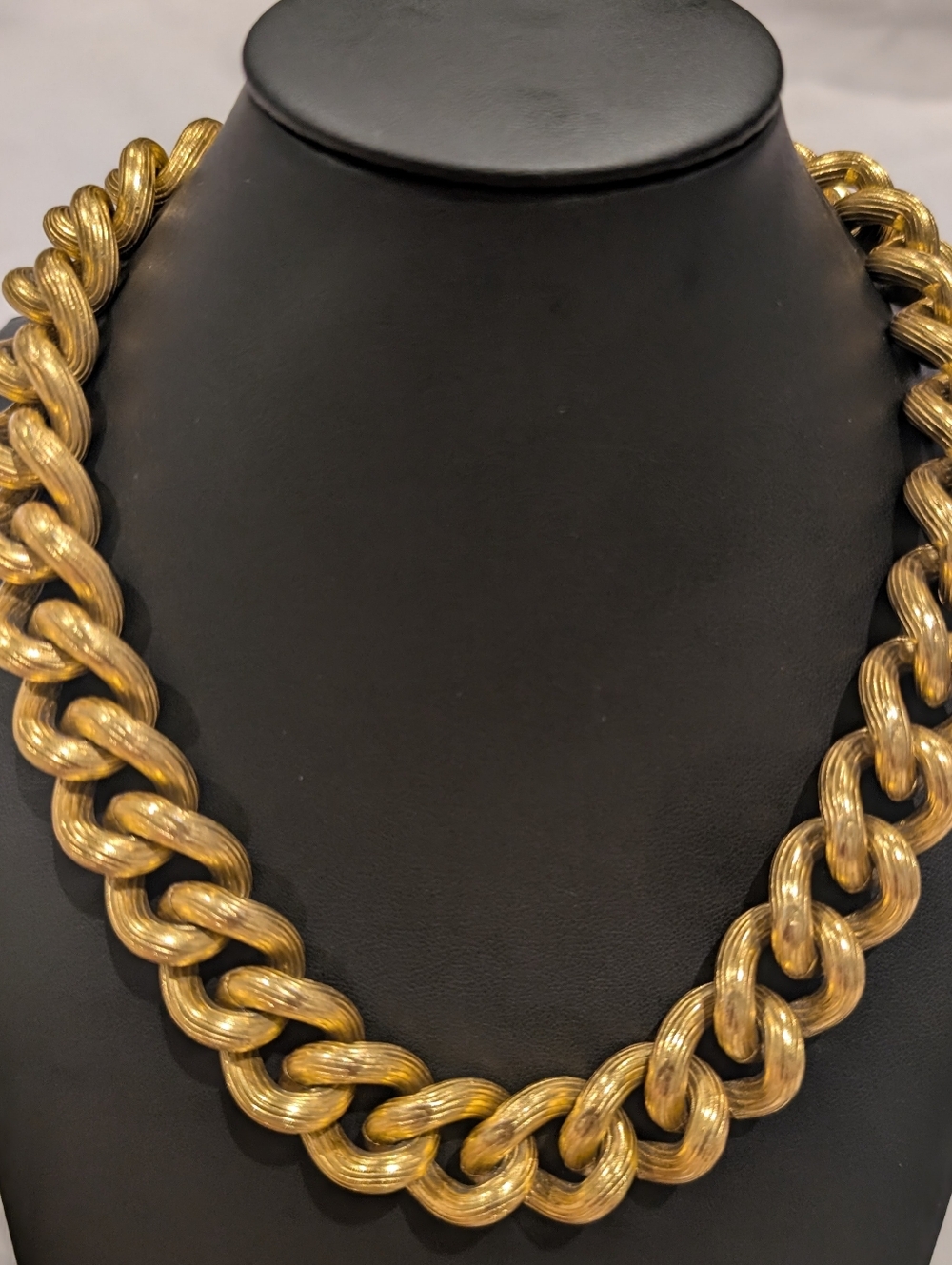 Anne Klein Brushed Gold-Tone Twisted Link Necklace